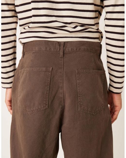 ASOS Natural Relaxed Tapered Trousers for men