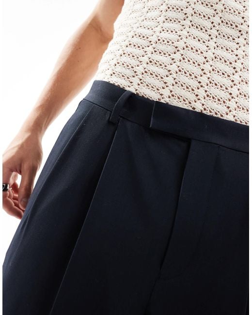 Pantalon fuselé oversize et élégant avec double pince ASOS pour homme en coloris Blue