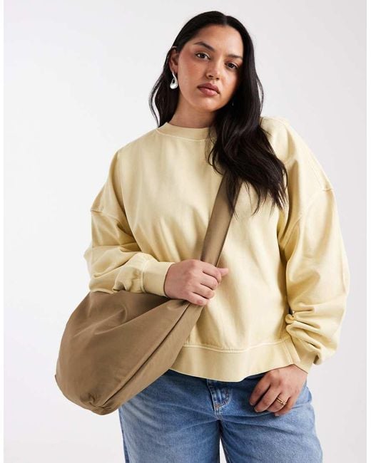 Pieces Natural Oversized Cross Body Bag
