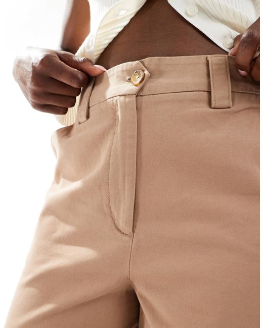 ASOS White Barrel Trousers With Tab Detail