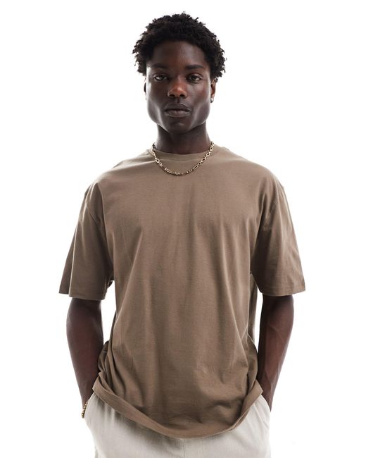 ASOS – oversize-t-shirt in Brown für Herren
