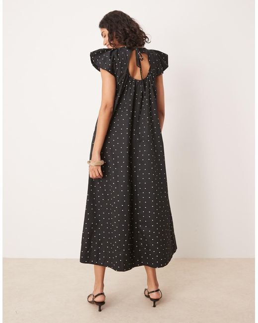 Y.A.S Black Polka Dot Midi Dress