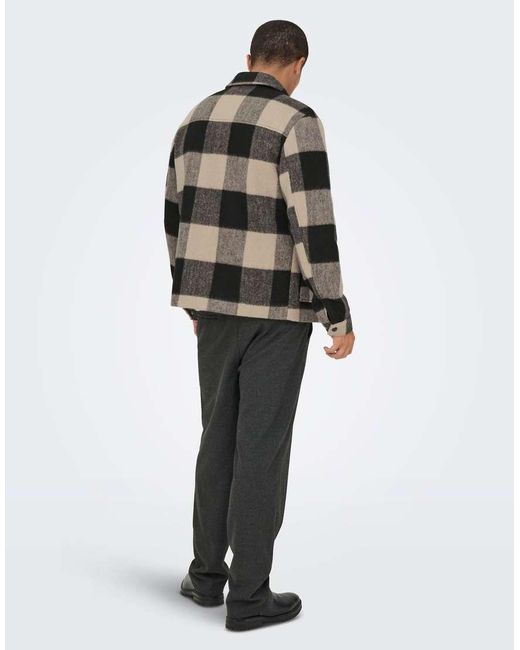 Only & Sons Gray Jacket for men