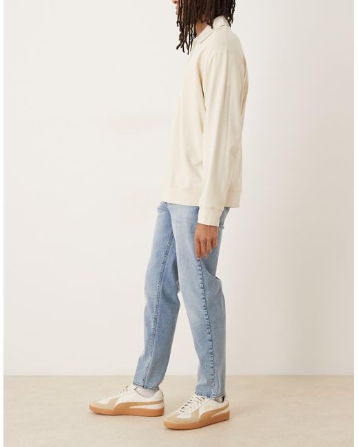 ASOS Blue Stretch Tapered Fit Jeans for men