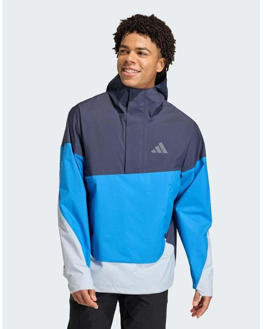 Adidas Originals Blue Terrex Xploric 2.5 Layer Climaproof Anorak for men