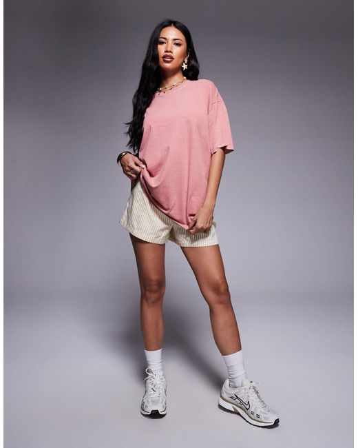 Exclusivité - t-shirt oversize en coton à imprimé contrastant bahamas Kaiia en coloris Pink