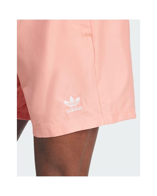 Adidas - adicolor essentials - pantaloncini da bagno rossi tinta unita di Adidas Originals in Black da Uomo