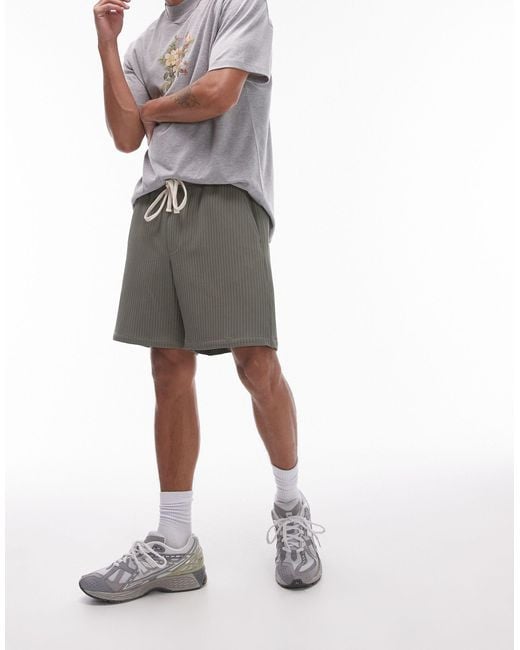 Topman – plissierte shorts in Gray für Herren