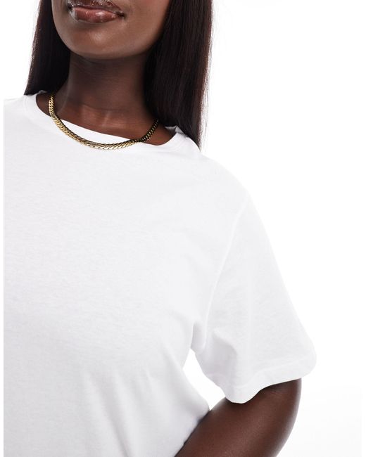 Mango White Curve Basic T-shirt