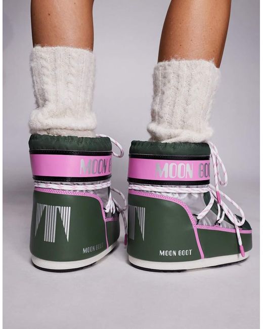 Moon Boot Gray Moonboot Icon Low Space Racing Snow Boot