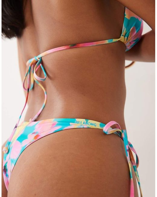 Billabong Multicolor Floral Print Tieside Bikini Bottom
