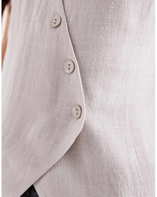 ASOS White Asymmetric Wrap Waistcoat
