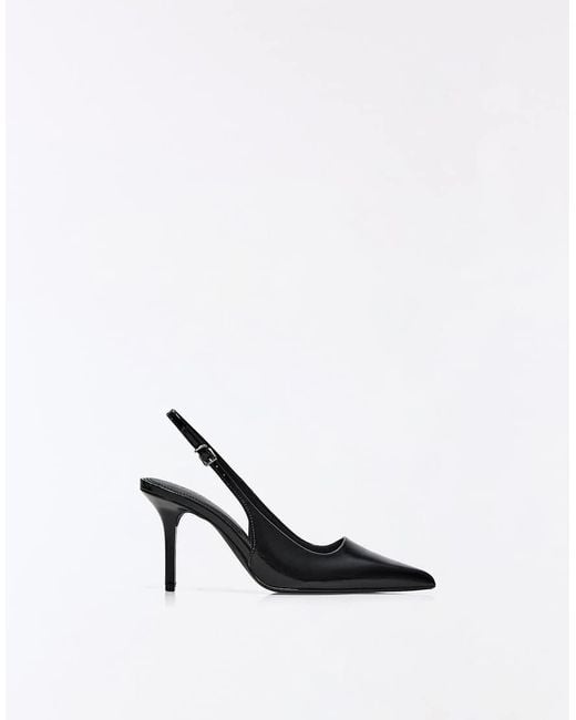 Bershka White High-heel Slingback Shoes