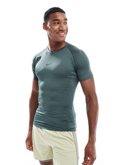 Nike Blue Pro Tight Short Sleeve Top for men
