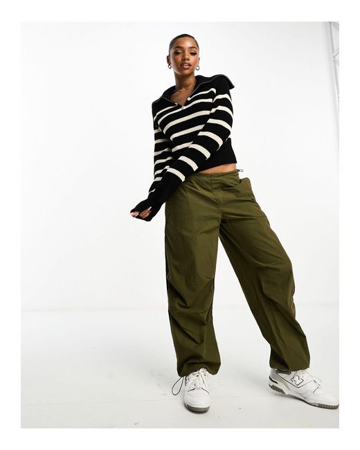 monki knitted zip front sweater