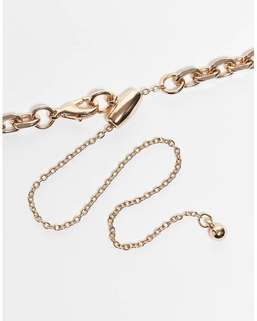 Collar De Dos Hileras Con Colgante De Ojo De Tigre De Reclaimed (vintage) de color White