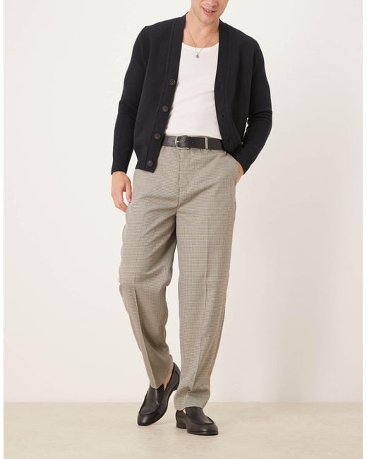 ASOS Natural Smart Oversized Tapered Trousers for men