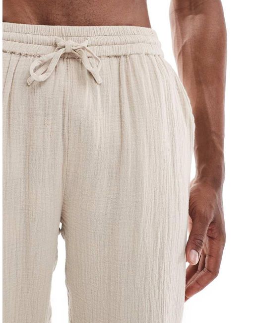 Pantalones Playeros De Estilo Resort De -Beis Neutro Goldsboro de hombre de color White