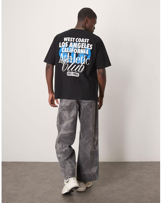 T-shirt oversize à motif style universitaire ASOS pour homme en coloris Black