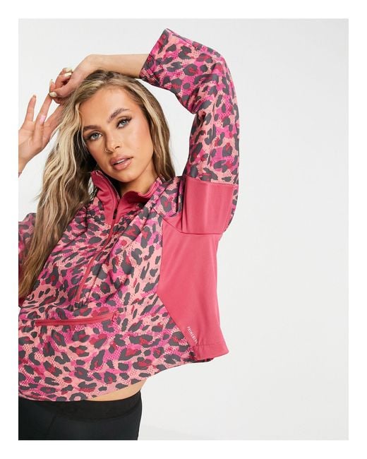 Adidas Originals Pink Adidas Running Leopard Jacket