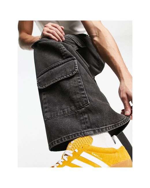 Jeans cargo a fondo super ampio nero slavato con tasche da Uomo di ASOS in  Bianco | Lyst