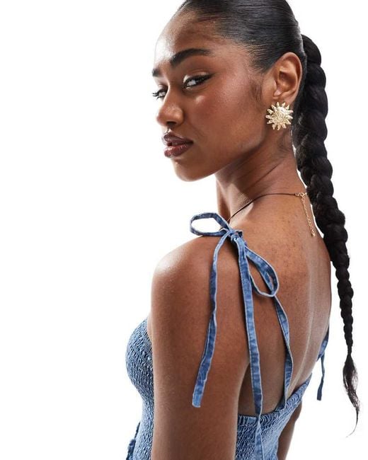 ONLY Blue Smock Maxi Dress