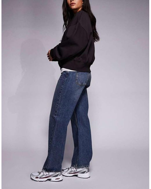 River Island Blue Relaxed Straight Leg Jeans