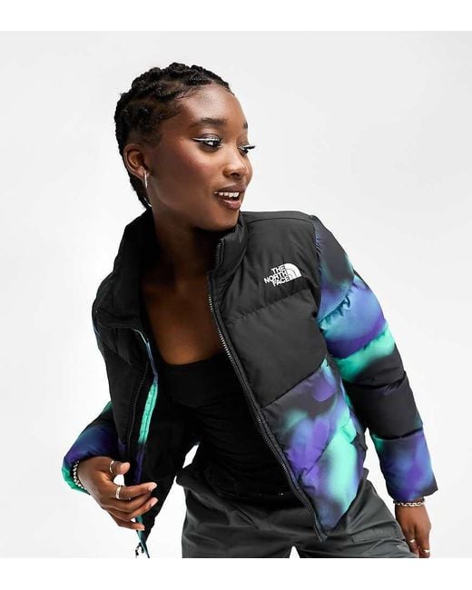The North Face Blue Saikuru Cropped Puffer Jacket