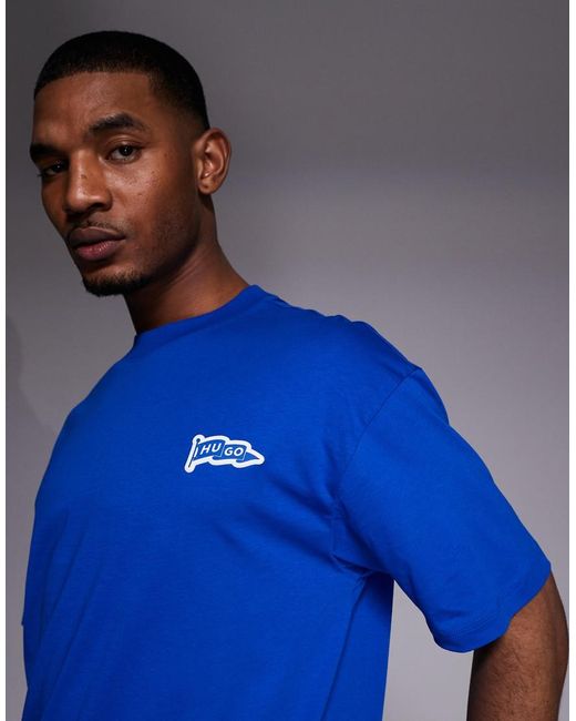 HUGO Blue Hugo Print T-shirt for men