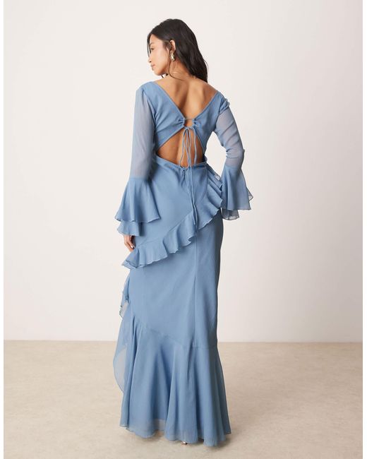 asos blue backless dress - Dusky Blue
