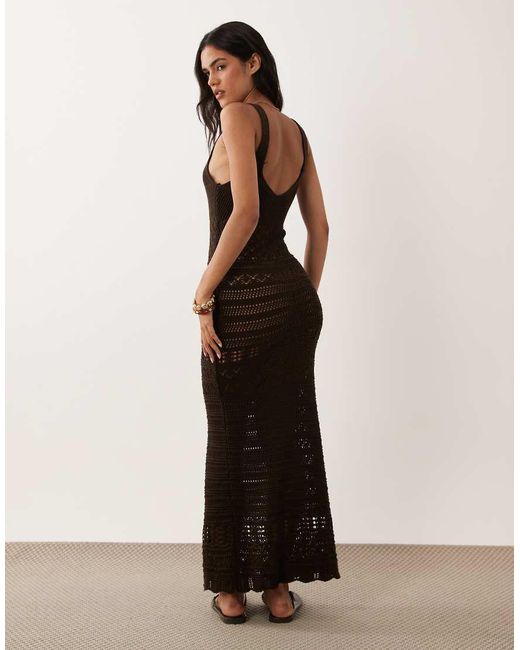 Miss Selfridge Natural Crochet Maxi Dress