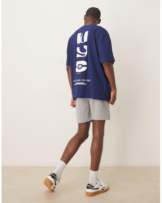 Camiseta Azul Marino Extragrande Con Estampado Gráfico De Ciudad De ASOS de hombre de color Blue