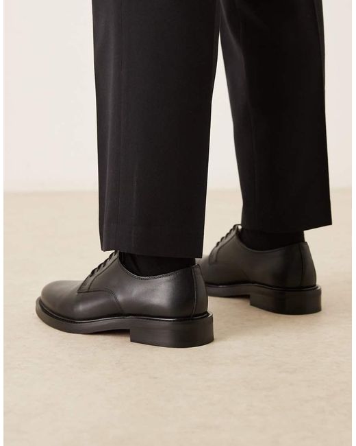 ARKET Black Real Leather Premium Formal Derby Shoes for men