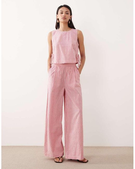 Nobody's Child Pink Verity Cotton Rich Sleeveless Tie Detail Top Co-ord
