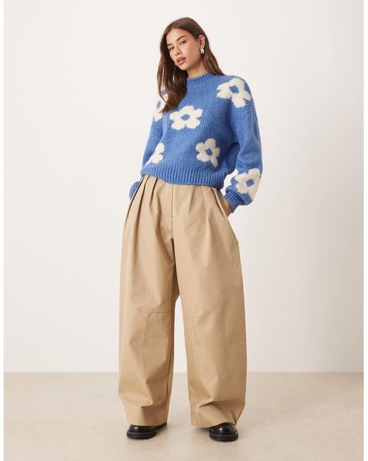 Jdy Blue Flower Placement Jumper