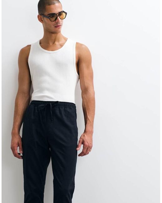 ASOS White 2 Pack Linen Blend Trousers for men