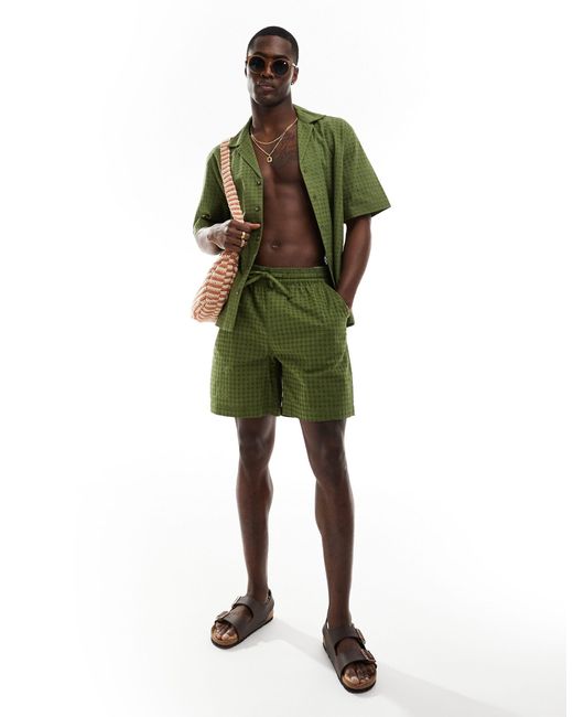 ASOS – weite shorts in Green für Herren