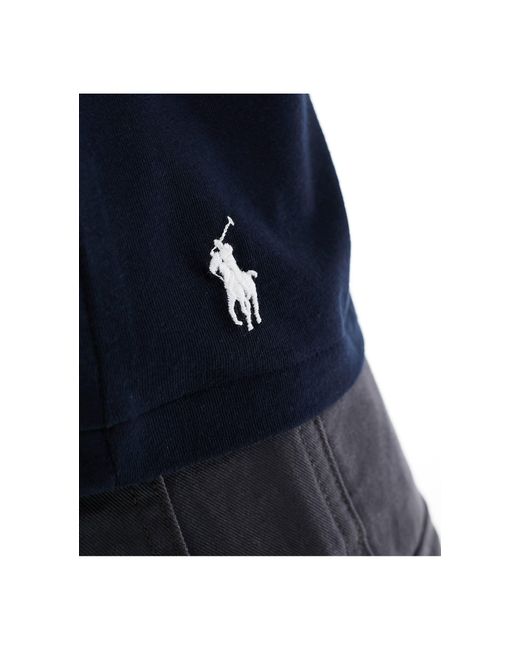 Polo Ralph Lauren Blue Central Logo T-shirt Classic Oversized Fit for men