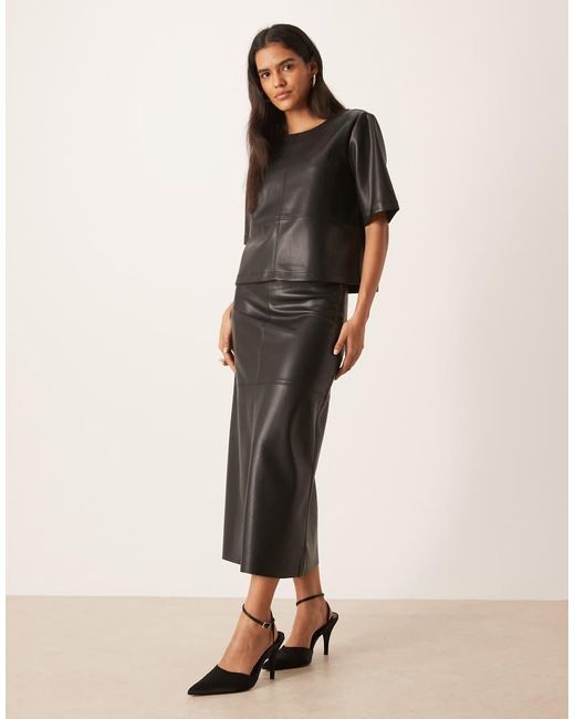 Gina Tricot Natural Pu Midi Skirt