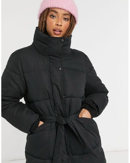 bubble coat with belt