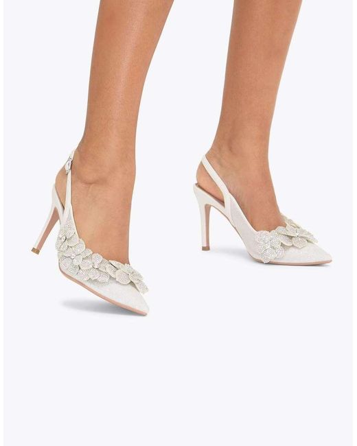 Carvela Kurt Geiger White Petalo Court Heeled Shoes