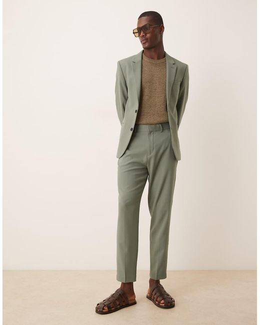 ASOS Green Tapered Suit Trousers for men
