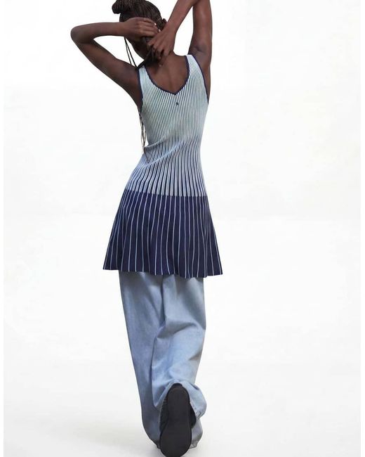 Desigual Blue Sleeveless Knit Dress