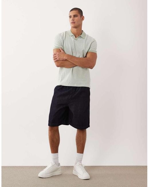 Threadbare Gray Short Sleeve Knitted Polo Top for men