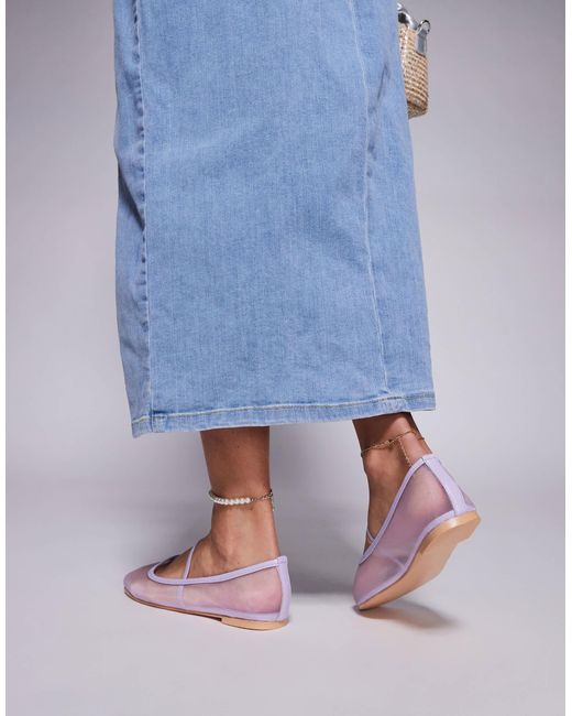 Public Desire Purple – twiggie – ballerinas aus netzstoff
