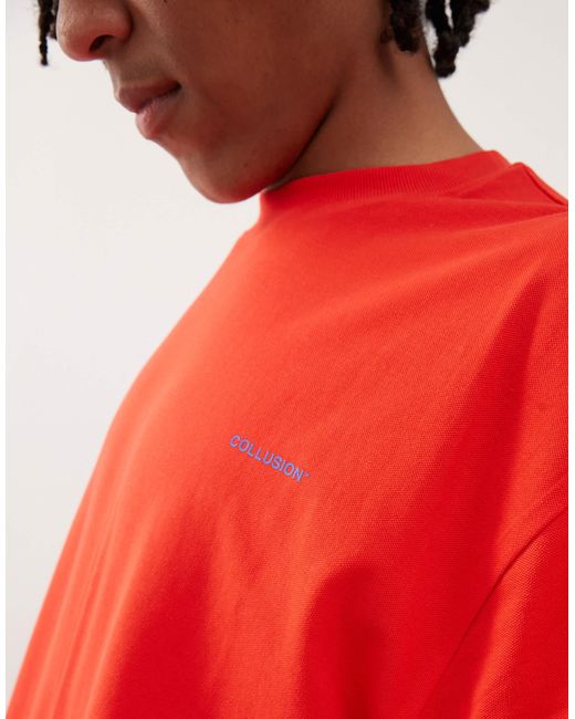 Collusion Red Skater Fit T-shirt for men