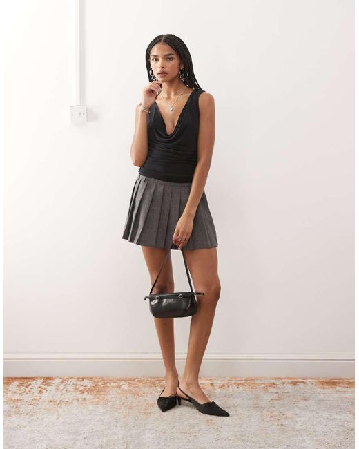 Rahtech Weekday Weekday Drape Plunge Sleeveless Top in Black | Lyst UK