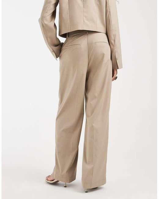 Pieces Natural Tailored High Waisted Wide Leg Trousers Co-Ord