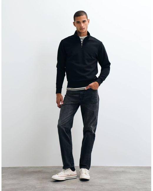Sweat-shirt à quart Mango pour homme en coloris Blue
