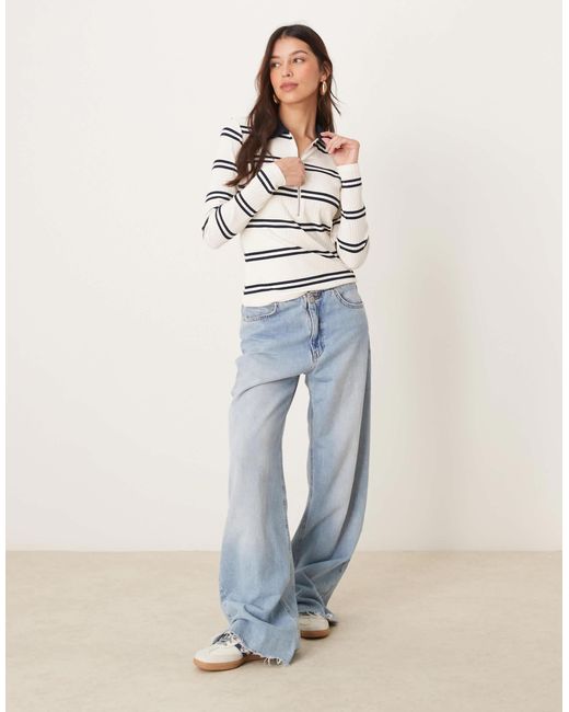 Abercrombie & Fitch Gray Collar Detail Button Detail Long Sleeeve Top